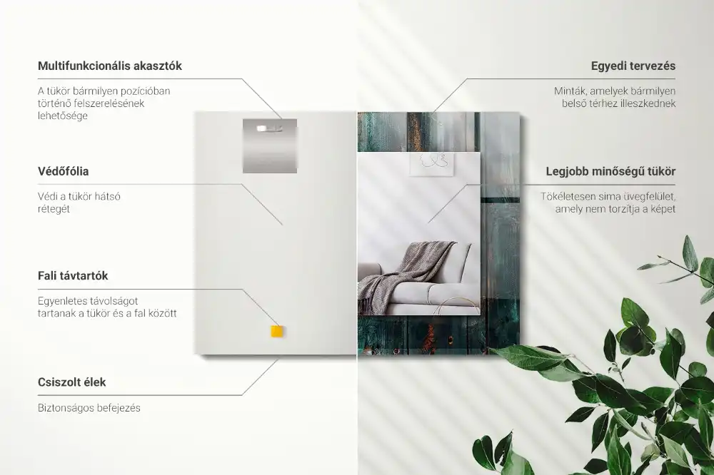 Spiegel mit rechteckigem aufdruck Grüne Holzplanken