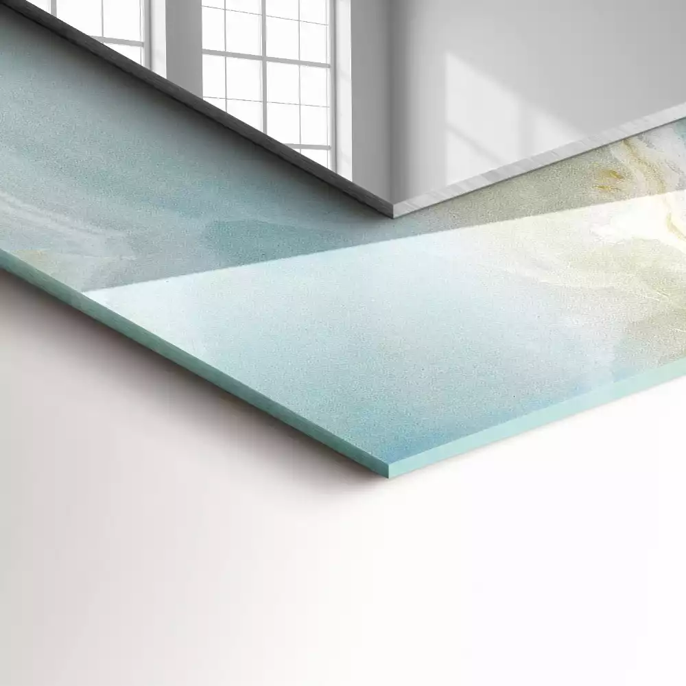 Spiegel mit rechteckigem aufdruck Himmelblauer Onyx-Marmor