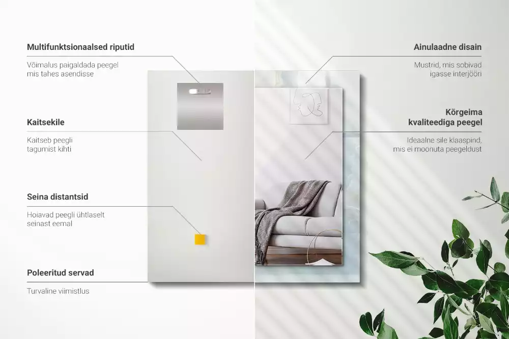 Spiegel mit rechteckigem aufdruck Himmelblauer Onyx-Marmor