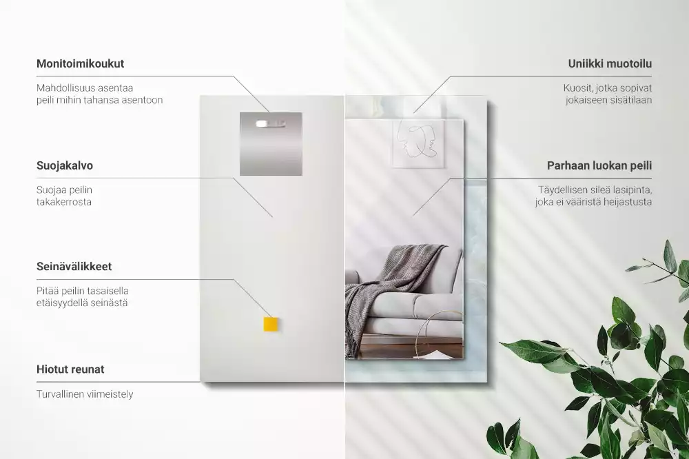 Spiegel mit rechteckigem aufdruck Himmelblauer Onyx-Marmor