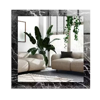 Rechteckiger dekorativer spiegel Schwarzer Marmor