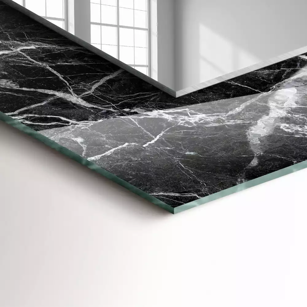 Rechteckiger dekorativer spiegel Schwarzer Marmor