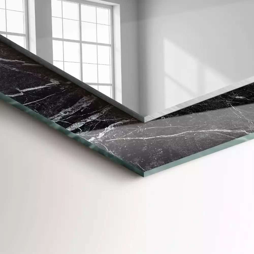 Rechteckiger dekorativer spiegel Schwarzer Marmor