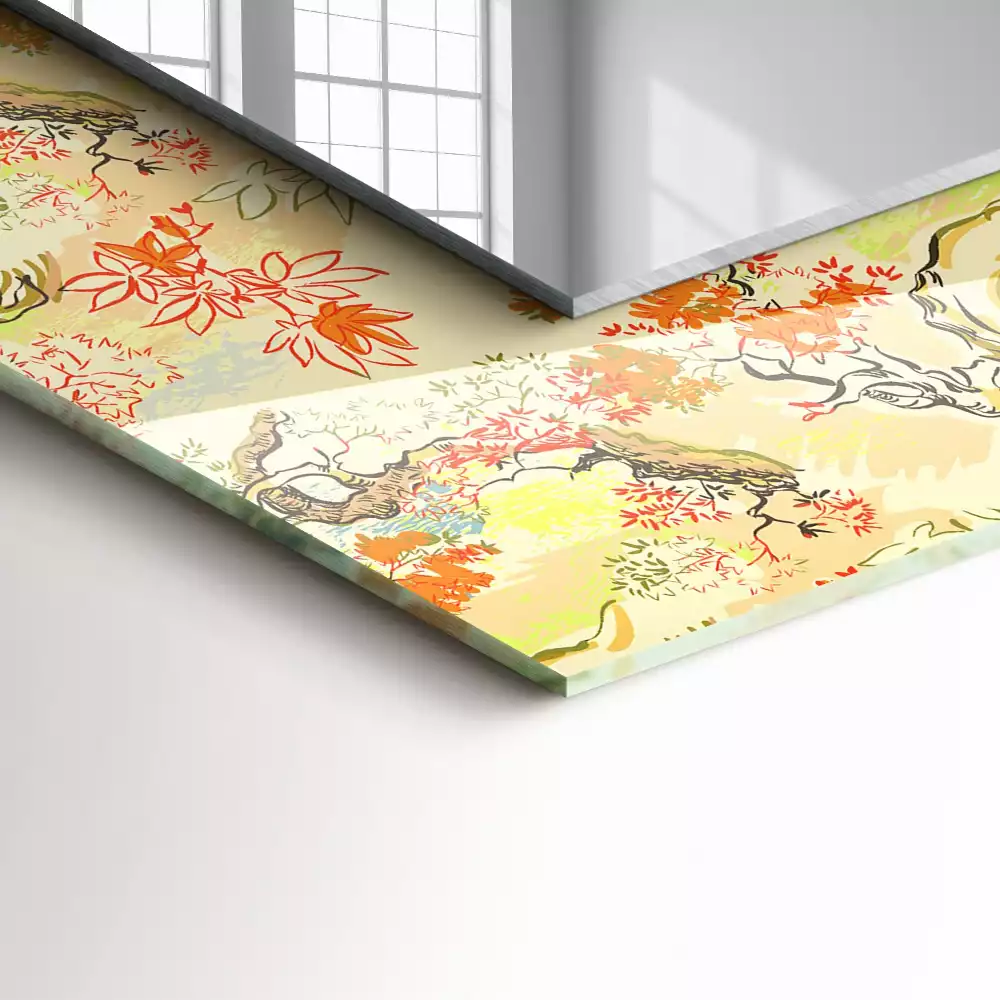 Rechteckiger spiegel Japanischer Garten