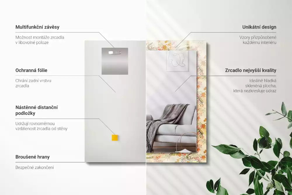 Rechteckiger spiegel Japanischer Garten