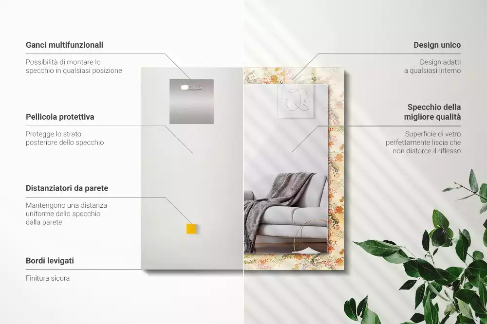 Rechteckiger spiegel Japanischer Garten