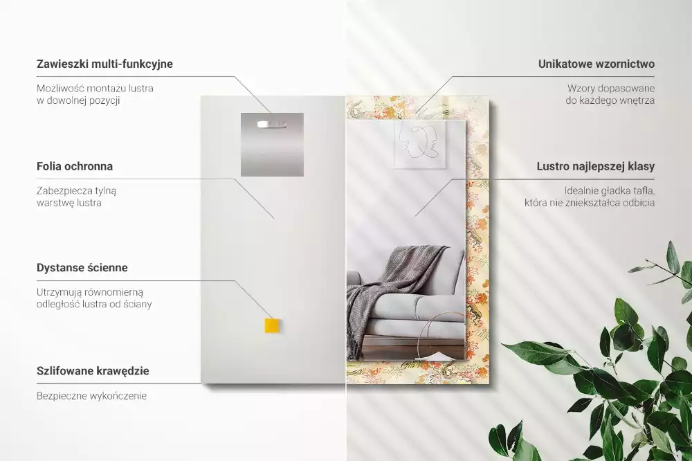 Rechteckiger spiegel Japanischer Garten