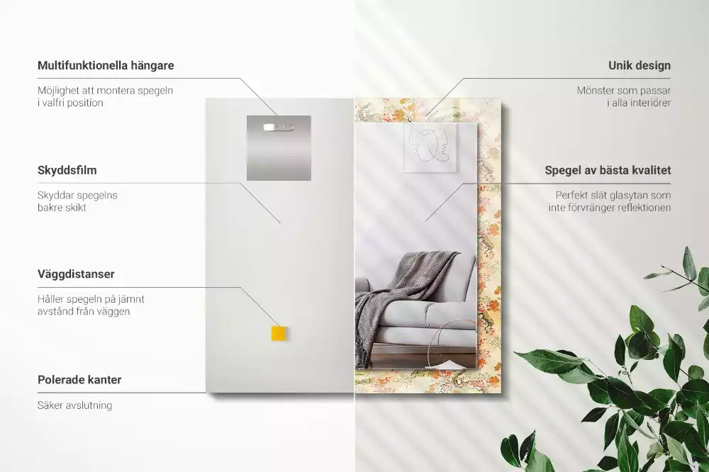 Rechteckiger spiegel Japanischer Garten