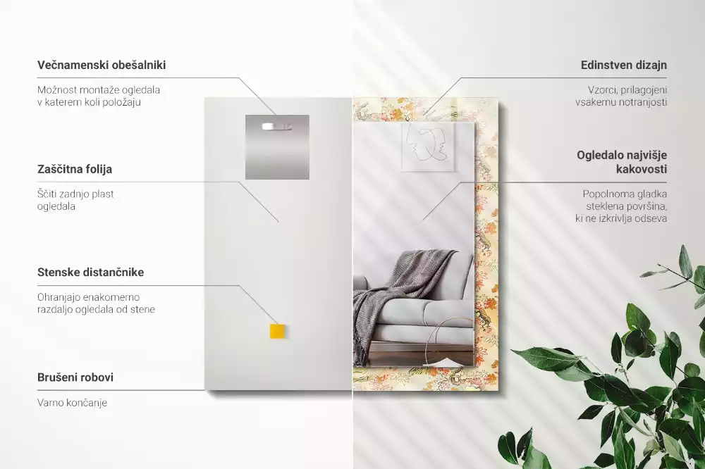 Rechteckiger spiegel Japanischer Garten