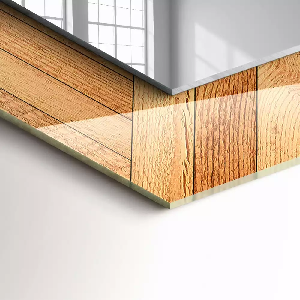 Rechteckiger spiegel Parkettdielen