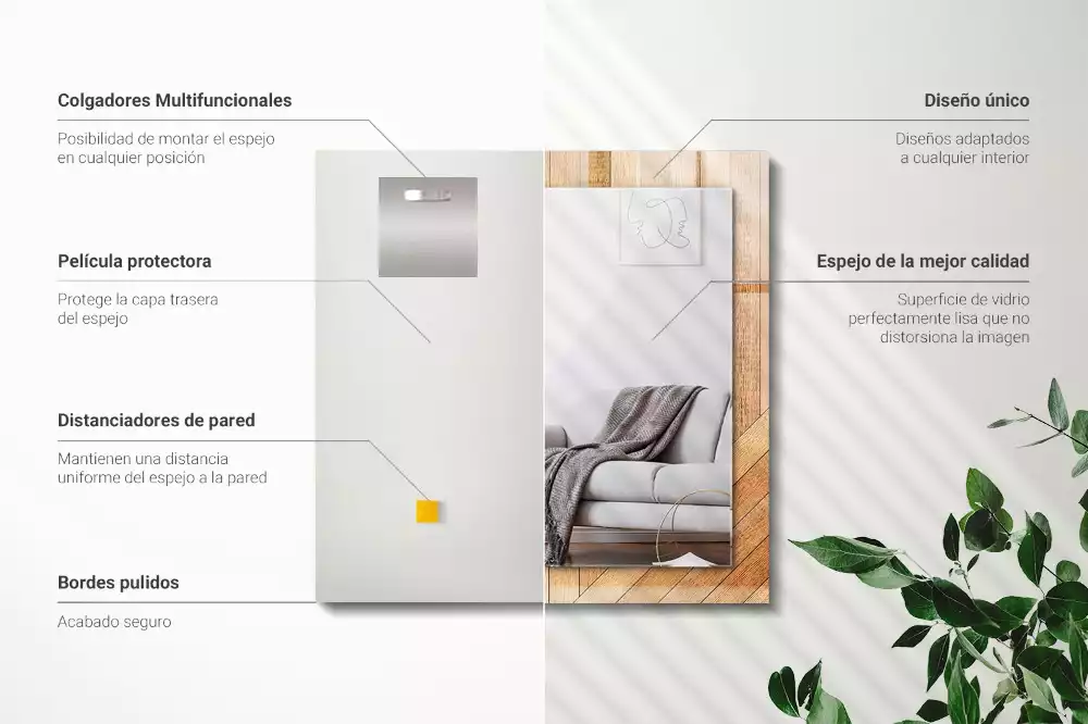 Rechteckiger spiegel Parkettdielen