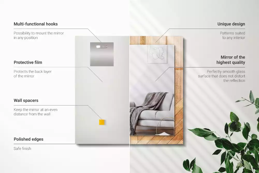 Rechteckiger spiegel Parkettdielen