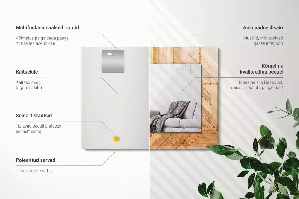 Rechteckiger spiegel Parkettdielen