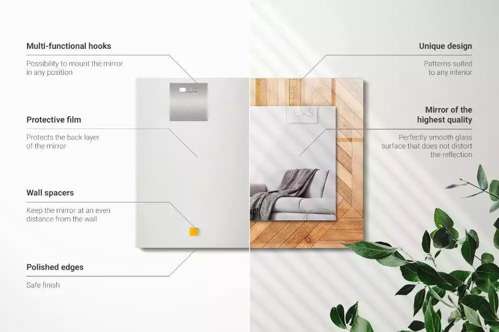 Rechteckiger spiegel Parkettdielen