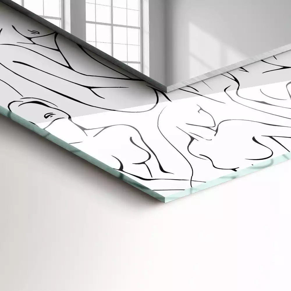 Rechteckiger spiegel Weibliche Silhouetten Skizze