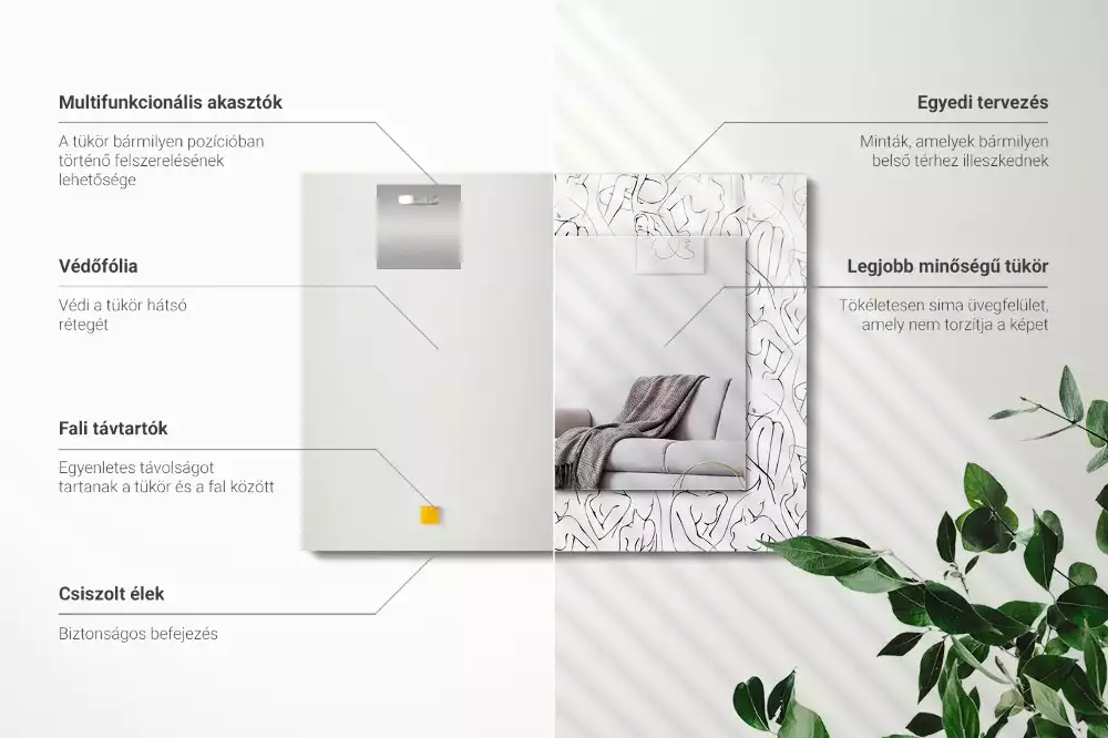 Rechteckiger spiegel Weibliche Silhouetten Skizze