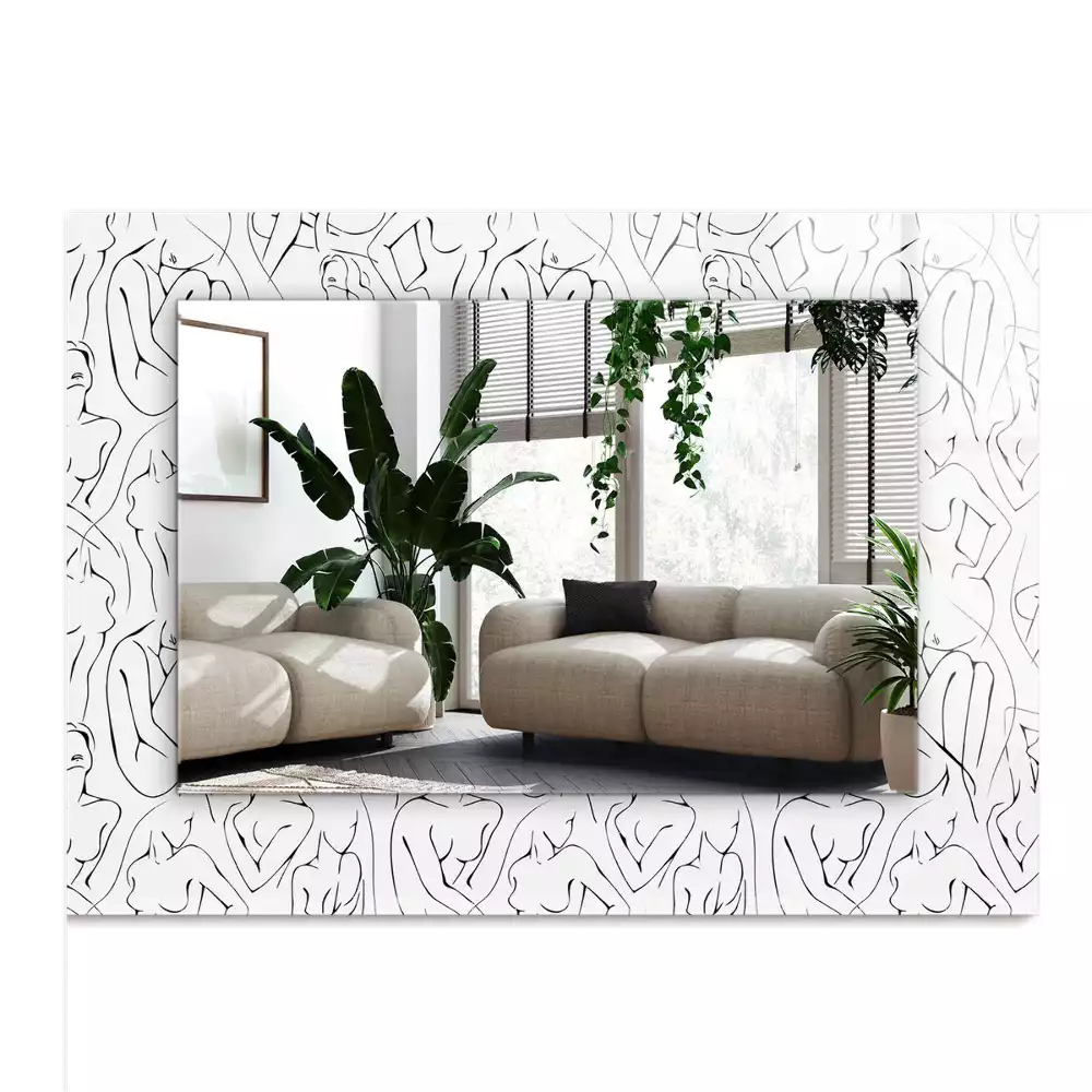 Rechteckiger spiegel Weibliche Silhouetten Skizze