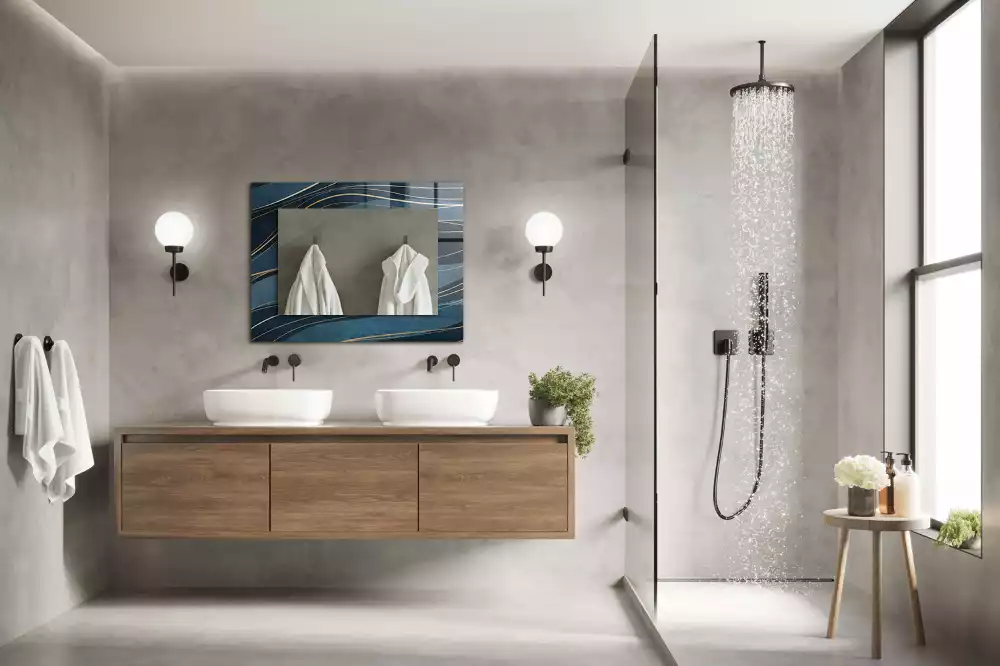 Rechteckiger spiegel Abstrakte Linien