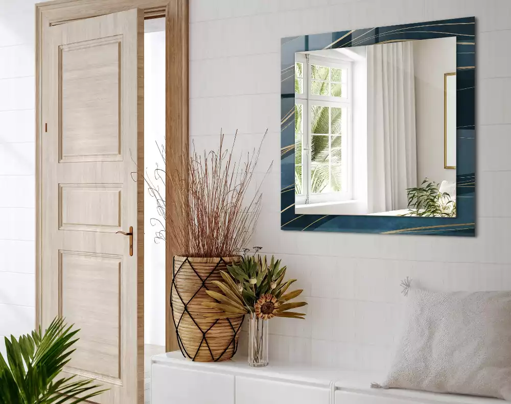 Rechteckiger spiegel Abstrakte Linien