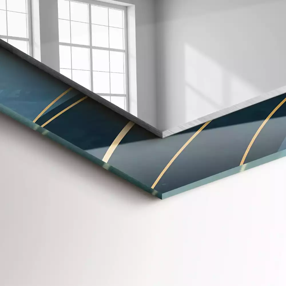 Rechteckiger spiegel Abstrakte Linien