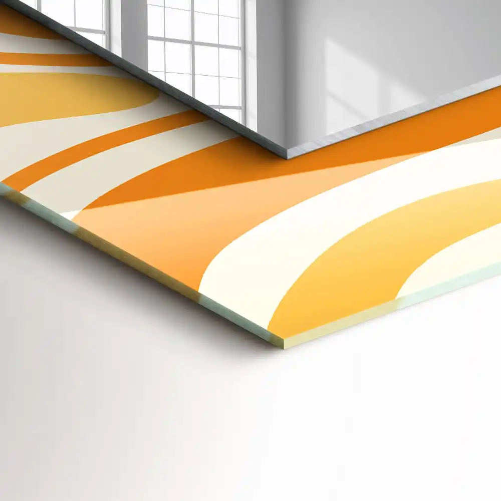 Spiegel mit rechteckigem aufdruck Abstrakte orangene Muster