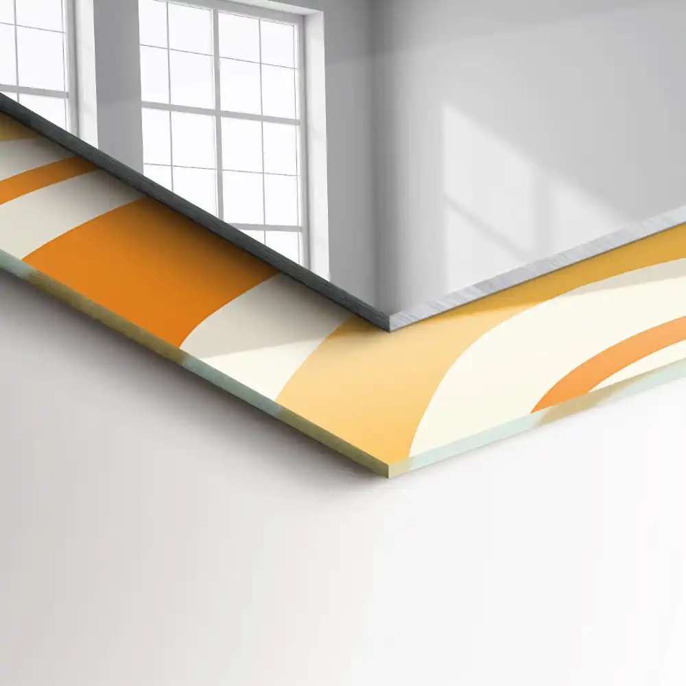 Spiegel mit rechteckigem aufdruck Abstrakte orangene Muster