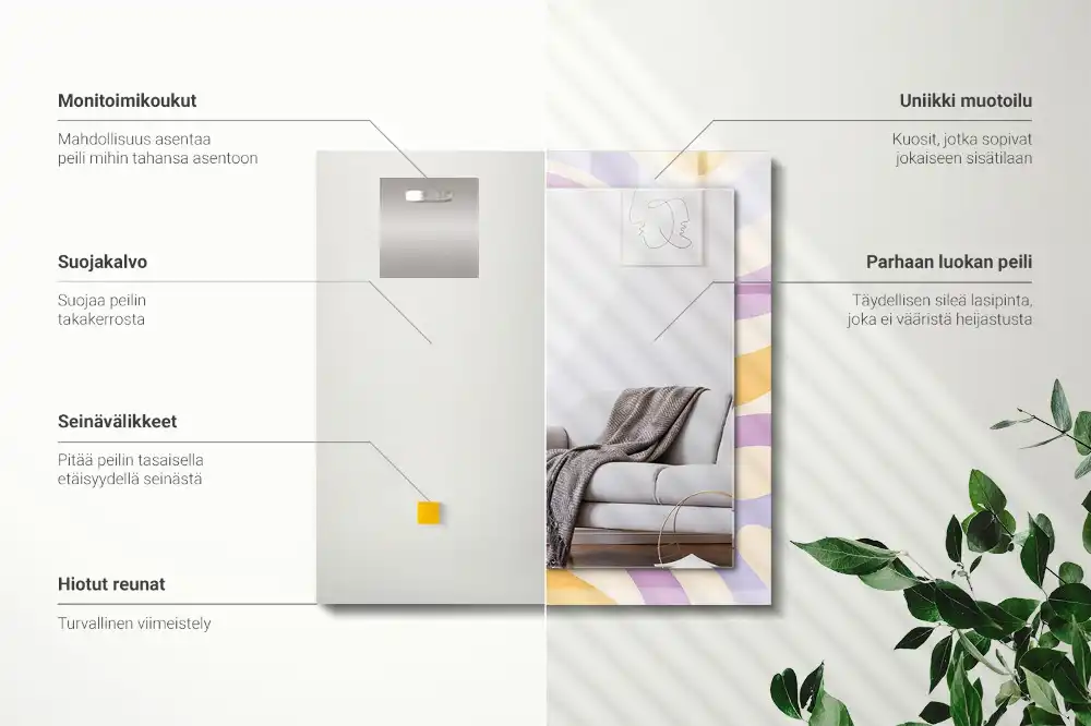 Rechteckiger spiegel Abstrakte bunte Muster