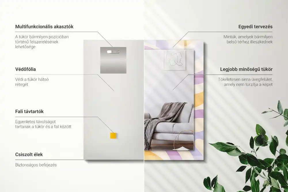 Rechteckiger spiegel Abstrakte bunte Muster