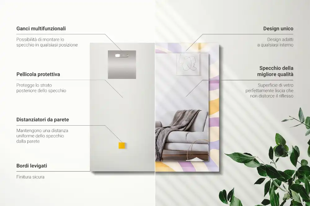 Rechteckiger spiegel Abstrakte bunte Muster