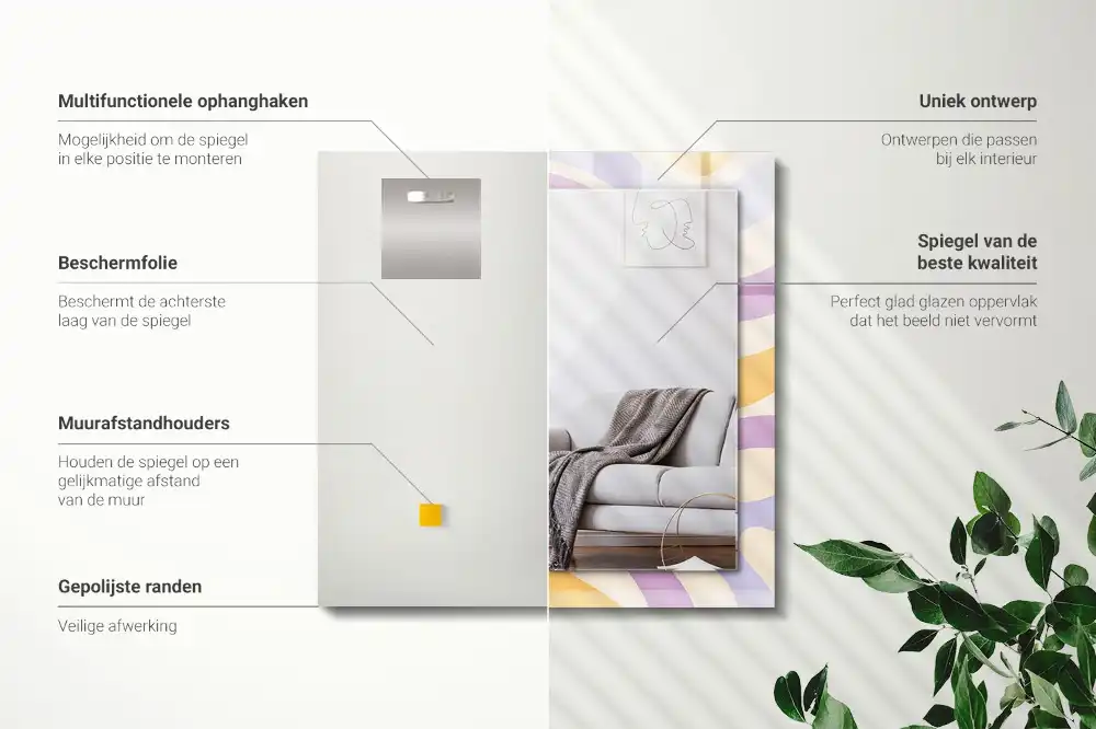 Rechteckiger spiegel Abstrakte bunte Muster