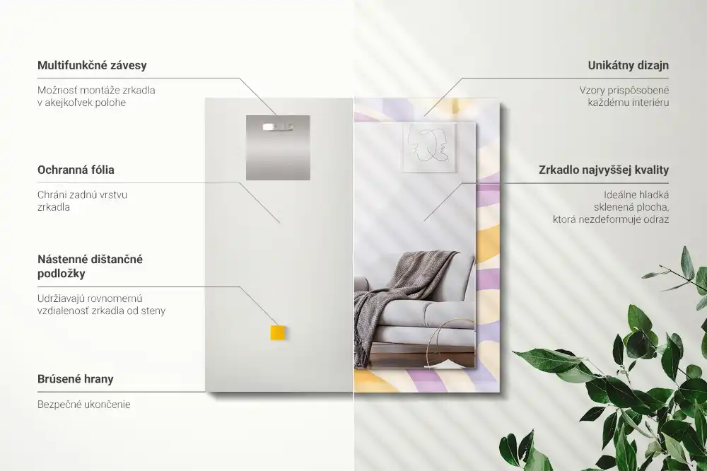 Rechteckiger spiegel Abstrakte bunte Muster