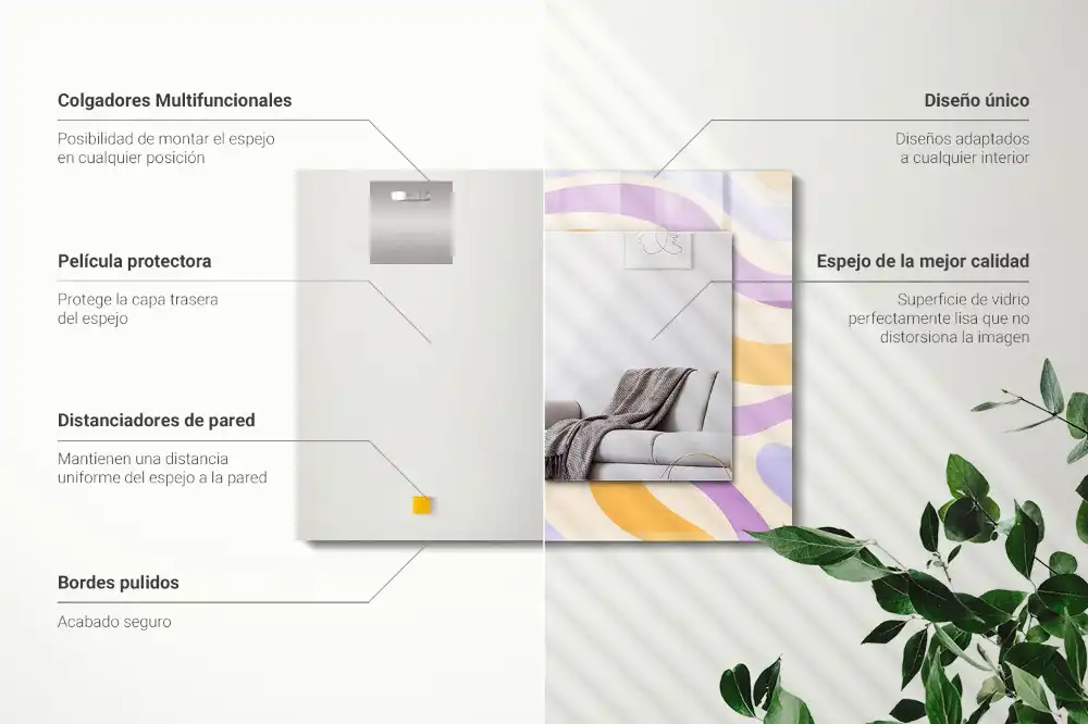 Rechteckiger spiegel Abstrakte bunte Muster