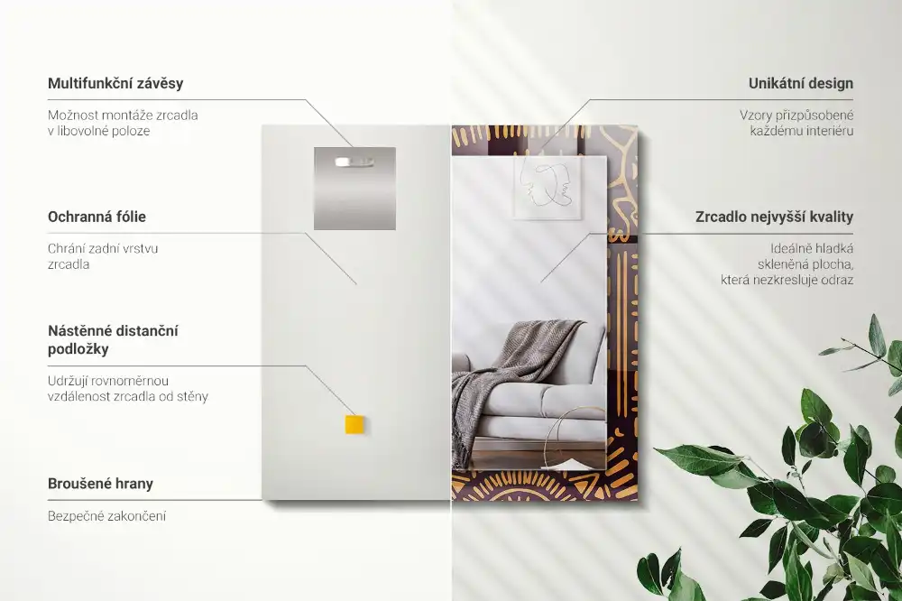 Rechteckiger dekorativer spiegel Ethnisches Muster