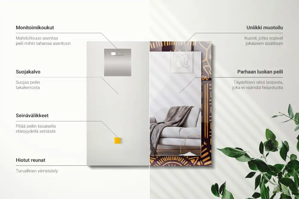 Rechteckiger dekorativer spiegel Ethnisches Muster