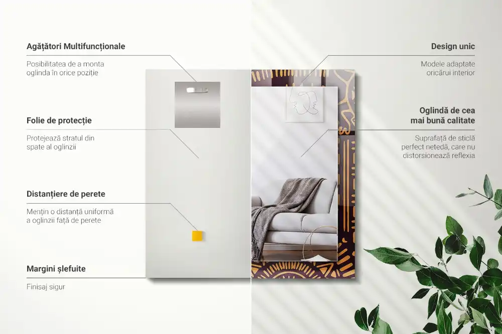 Rechteckiger dekorativer spiegel Ethnisches Muster