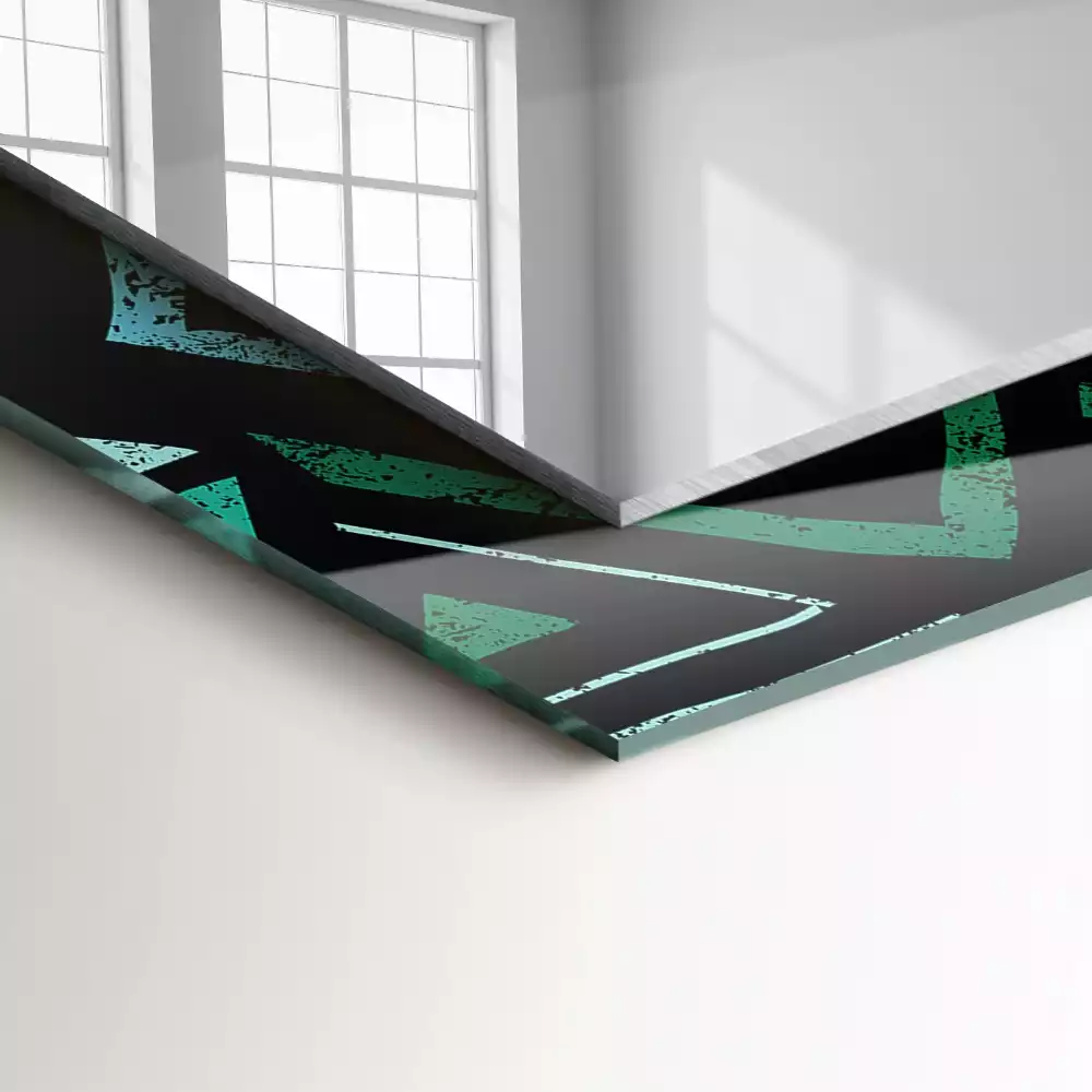 Rechteckiger spiegel Türkis geometrisches Muster