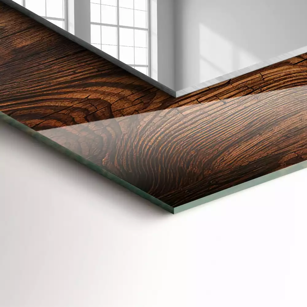 Rechteckiger dekorativer spiegel Holztextur Dielen