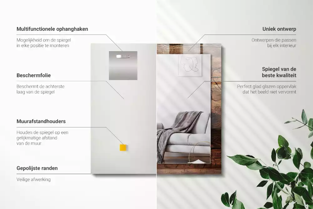 Rechteckiger dekorativer spiegel Holztextur Dielen