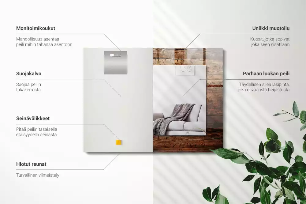 Rechteckiger dekorativer spiegel Holztextur Dielen