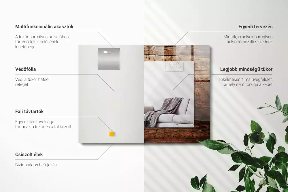 Rechteckiger dekorativer spiegel Holztextur Dielen