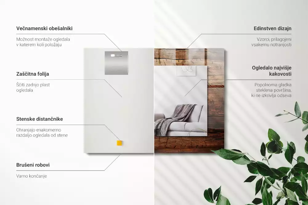 Rechteckiger dekorativer spiegel Holztextur Dielen