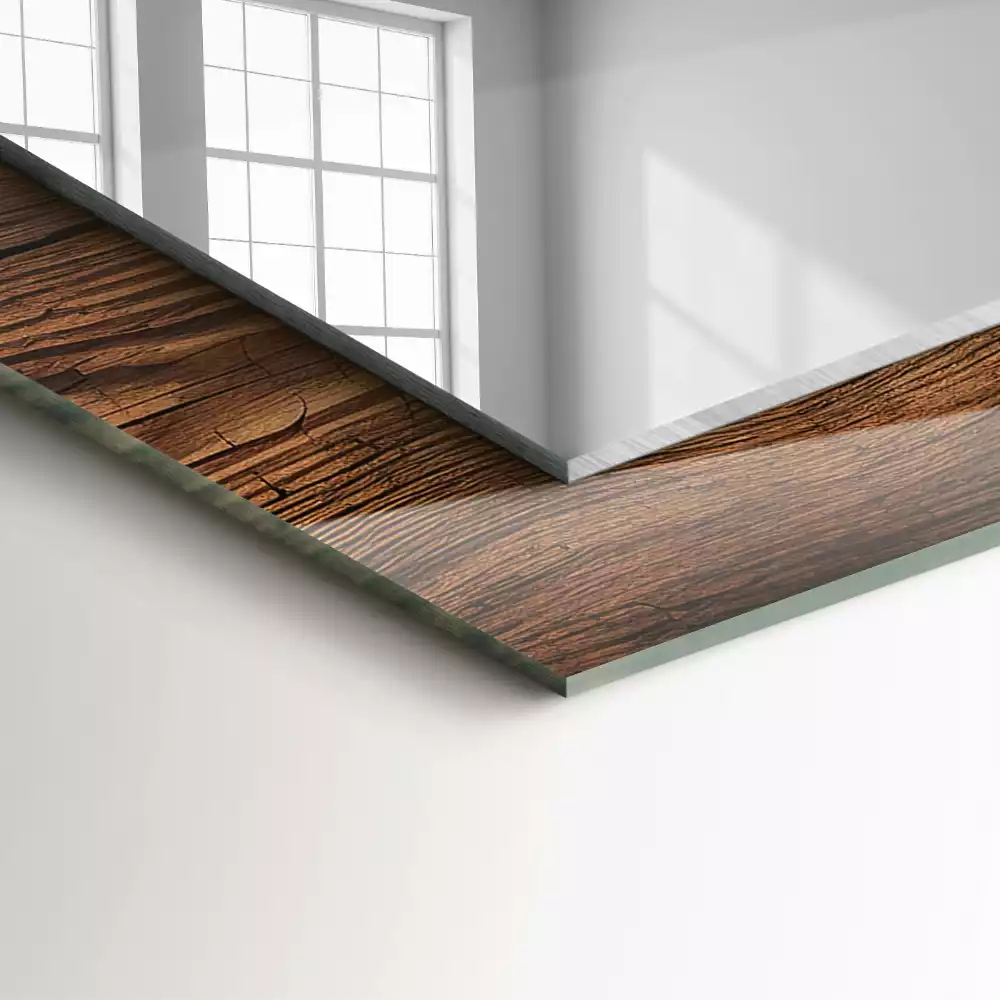 Rechteckiger dekorativer spiegel Holztextur Dielen