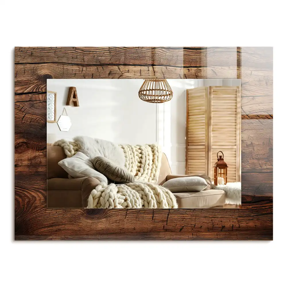 Rechteckiger dekorativer spiegel Holztextur Dielen