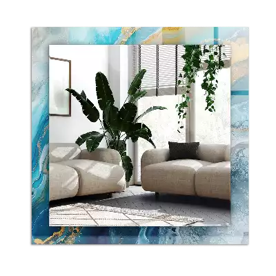 Spiegel mit rechteckigem aufdruck Abstrakter Marmorharz