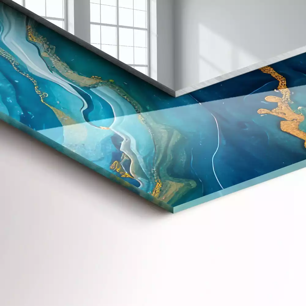 Spiegel mit rechteckigem aufdruck Abstrakter Marmorharz