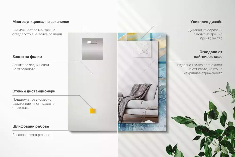 Spiegel mit rechteckigem aufdruck Abstrakter Marmorharz