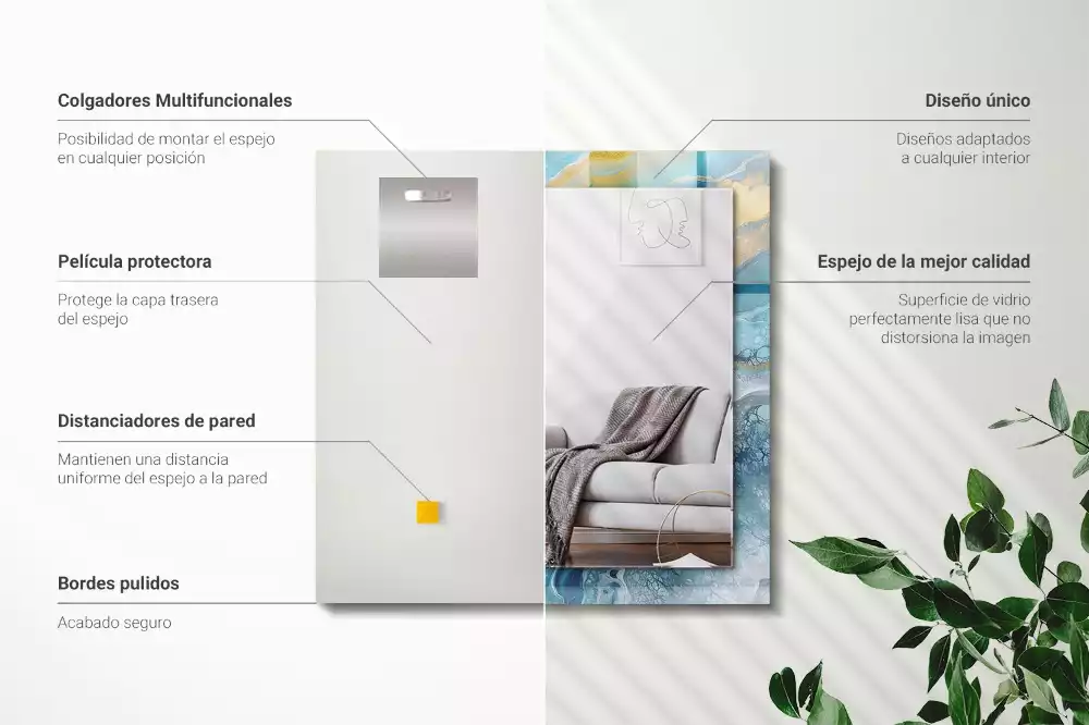 Spiegel mit rechteckigem aufdruck Abstrakter Marmorharz