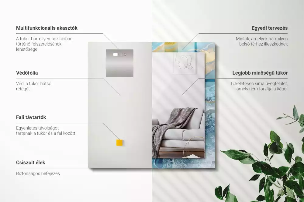 Spiegel mit rechteckigem aufdruck Abstrakter Marmorharz