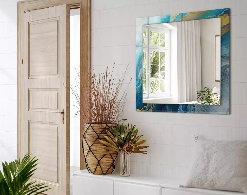 Spiegel mit rechteckigem aufdruck Abstrakter Marmorharz