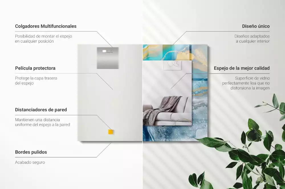 Spiegel mit rechteckigem aufdruck Abstrakter Marmorharz